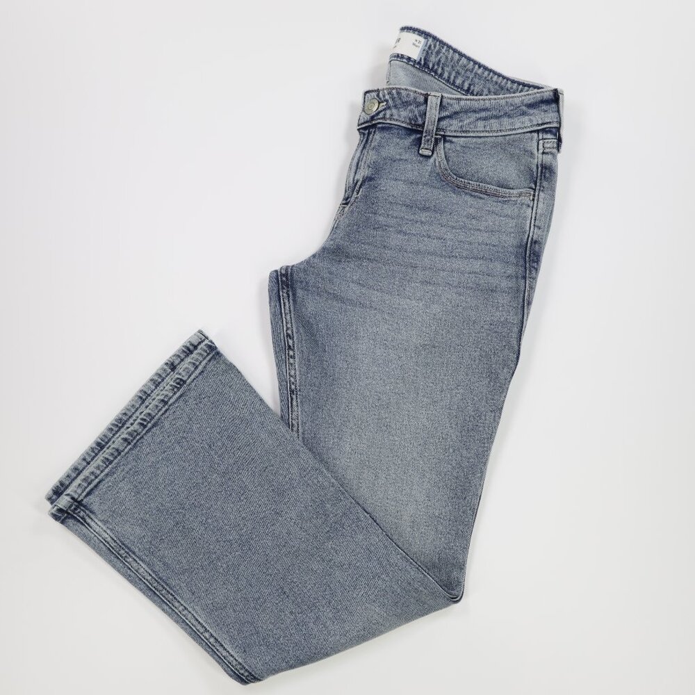 Hollister Women Low‎ Rise Comfortable Stretch Denim Bootcut Jeans Blue W31 Short